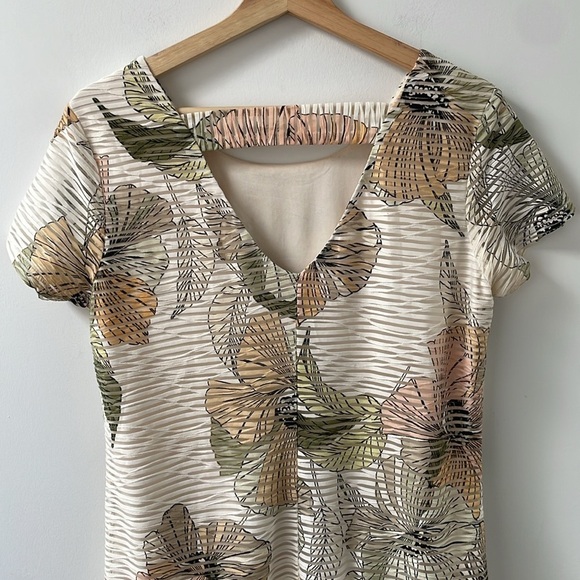 Nicole Miller Studio floral shift shirt mini dress US6 shortsleeve - Picture 4 of 12